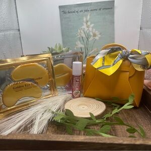 Eye Mask, Lip Mask , Lip Balm & Mini Bag with Scarf Bundle